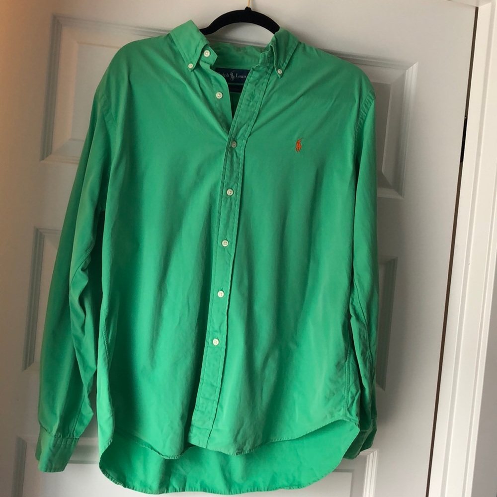 Men’s Large Classic Fit Green Dress Shirt